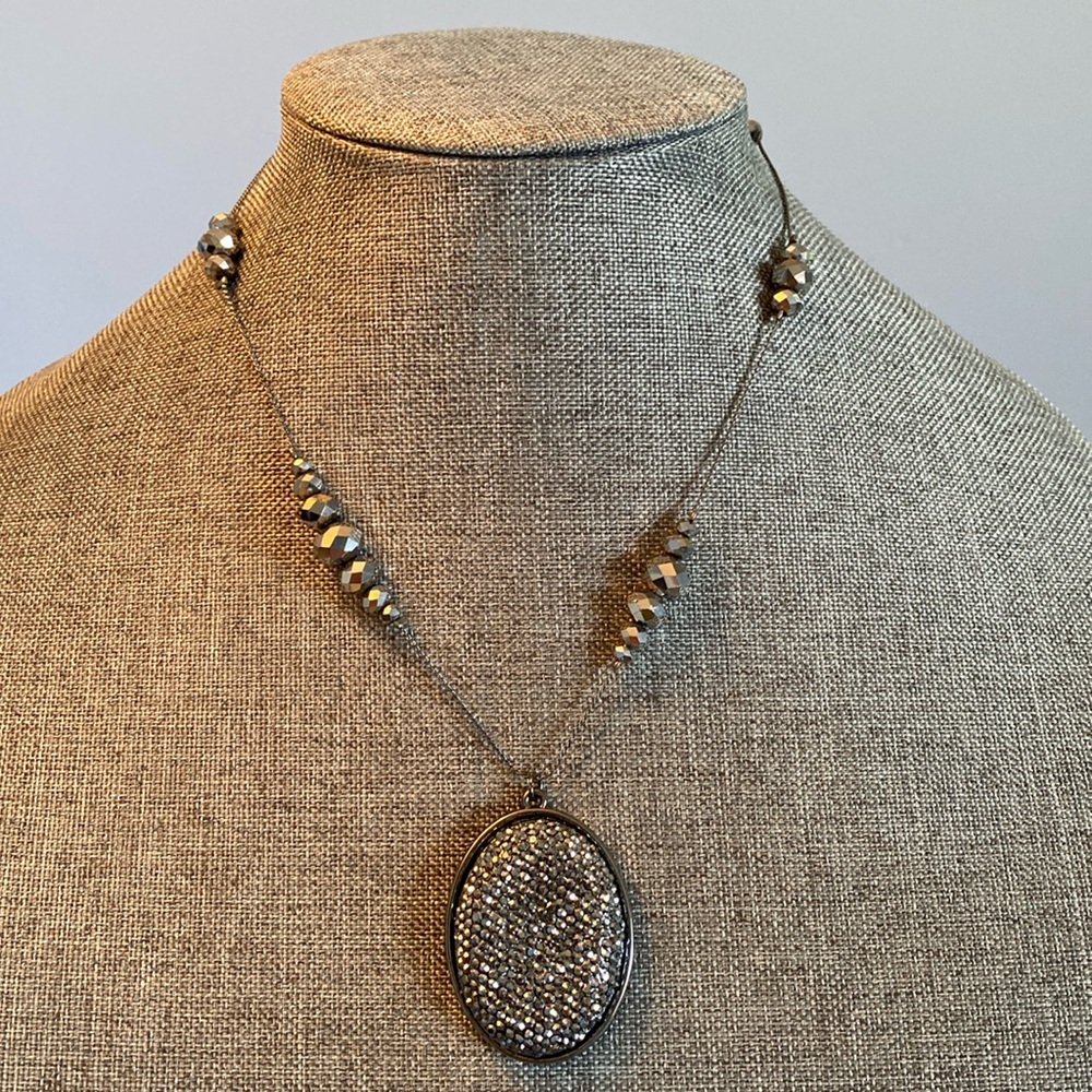 Antiqued Silver Statement Necklace